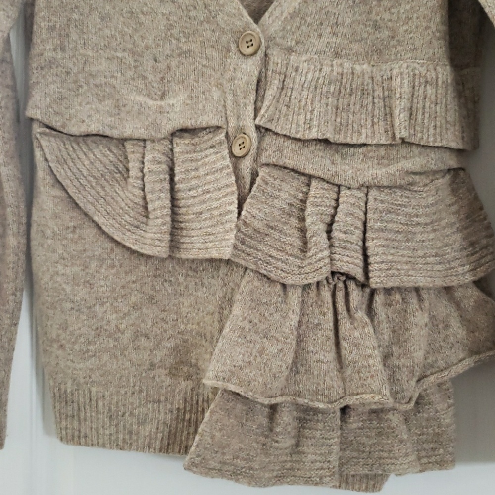 Anthropologie Moth Asymmetric Ruffle Cardigan - Picture 3 of 5